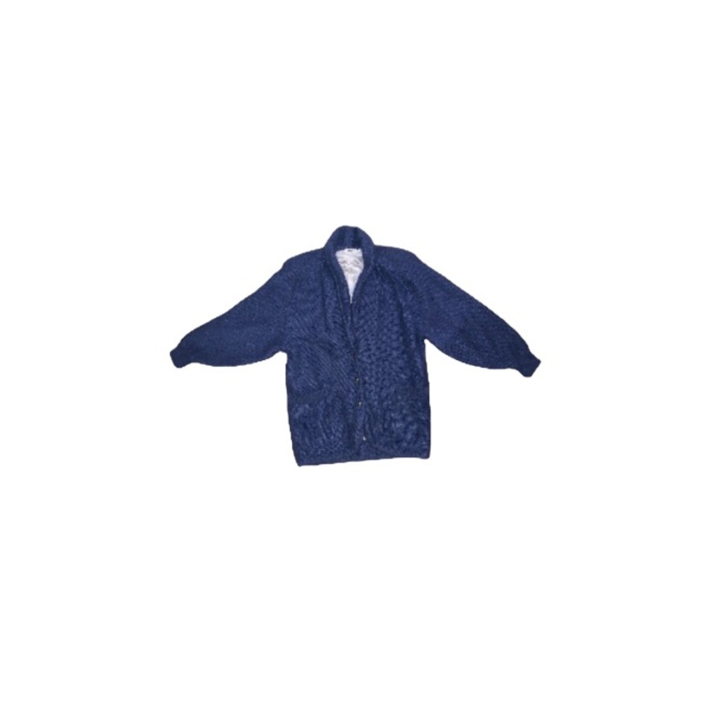 Hauber Vintage Balloon Sleeved Blue Mohair Wool Jacket - Women’s Size 10
